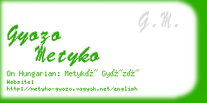 gyozo metyko business card